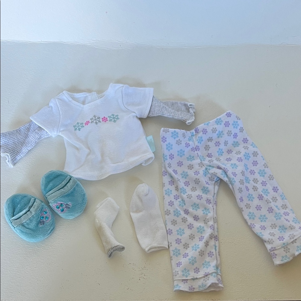 American Girl White and Purple Baby Outfit